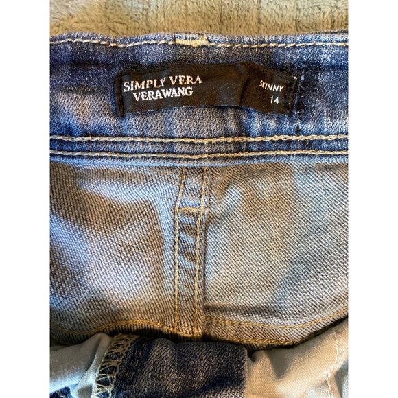 Simply Vera Vera Wang Skinny Jeans Sz 14 Medium Wash Stretch Denim Classic Chic - Picture 3 of 8
